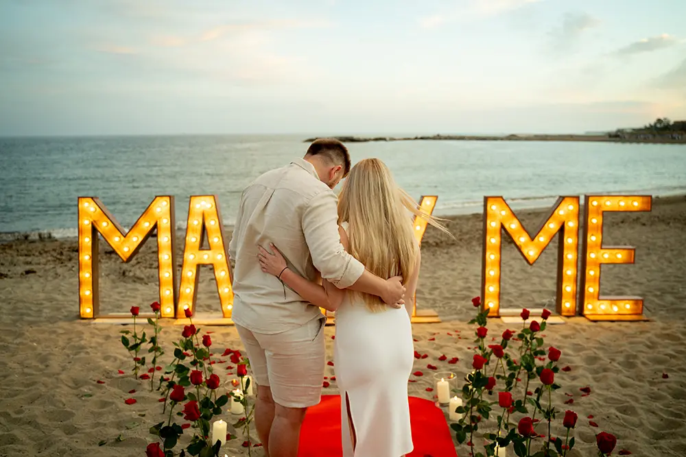 secret engagement Marbella beach